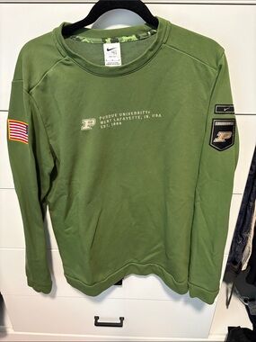 Nike Olive Green Purdue University Crewneck Sweatshirt Military America Camo